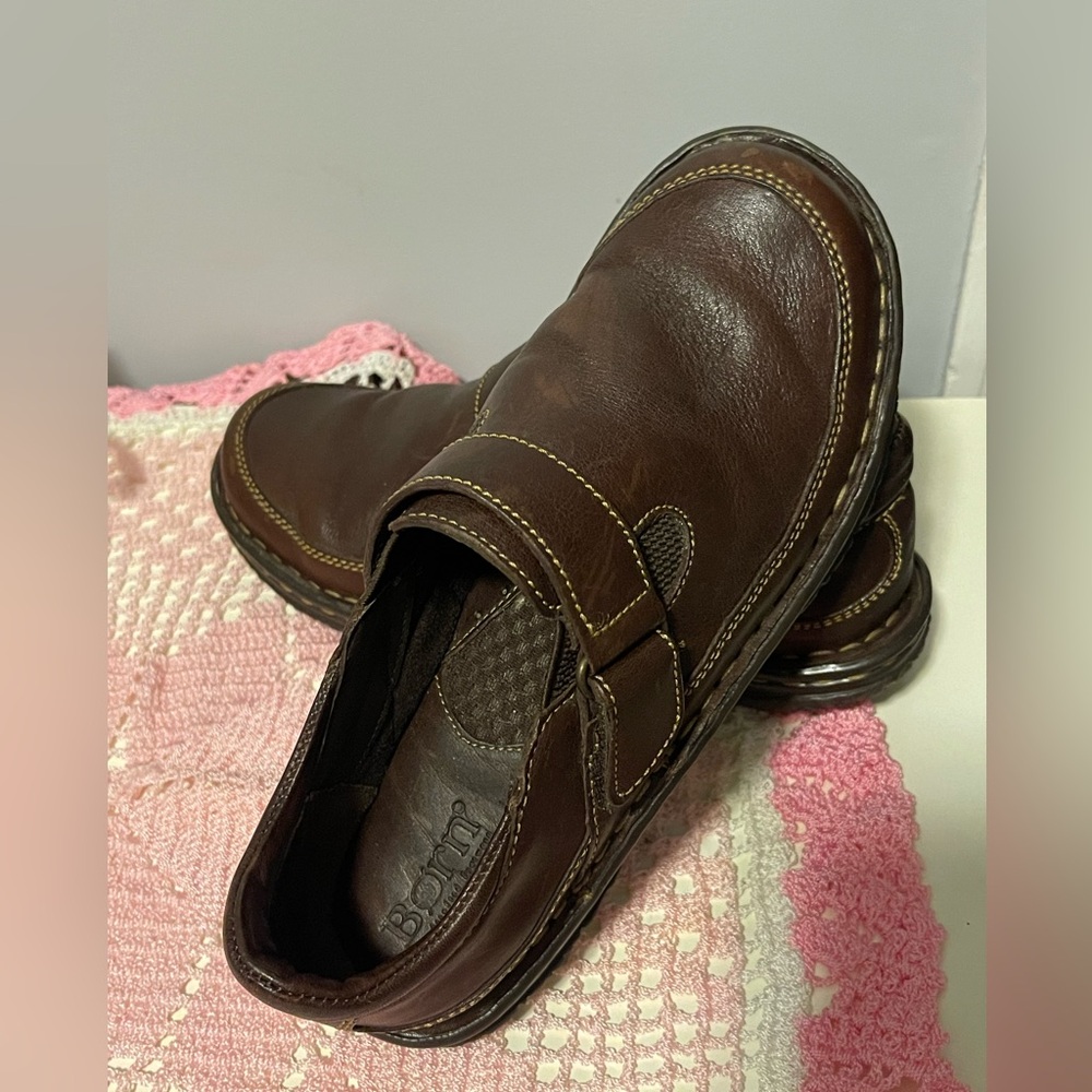 Born Honesty Brown Leather Slip-on Loafers 6.5
